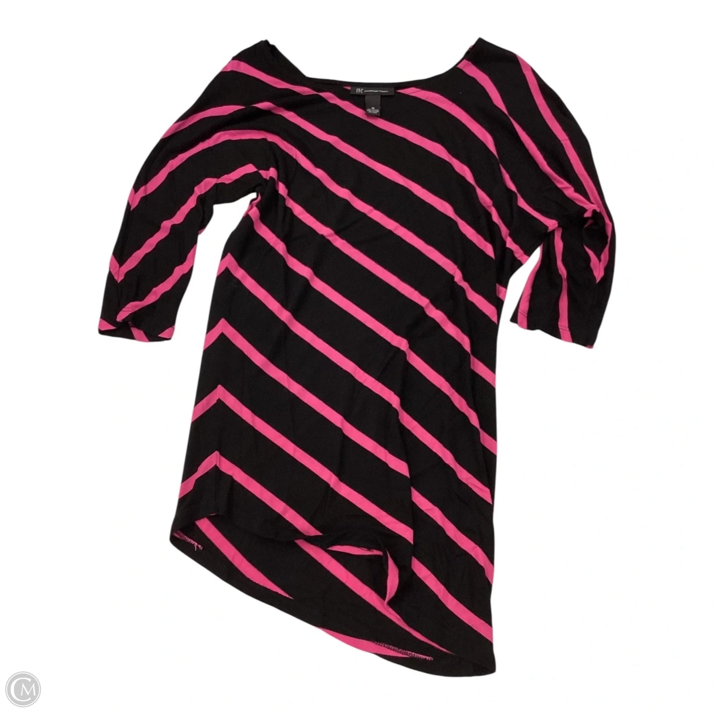 Top 3/4 Sleeve By Inc In Black & Pink, Size: M