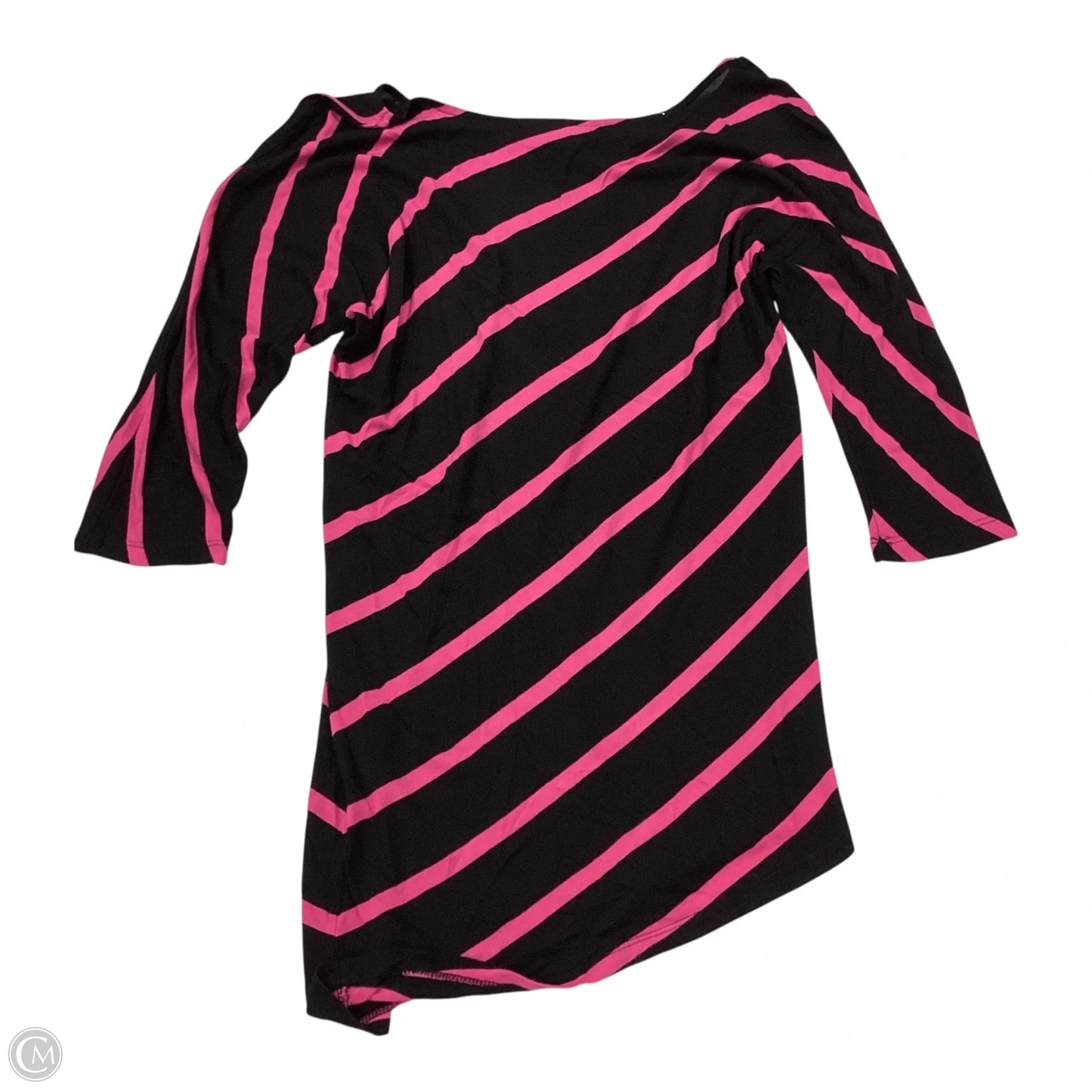 Top 3/4 Sleeve By Inc In Black & Pink, Size: M