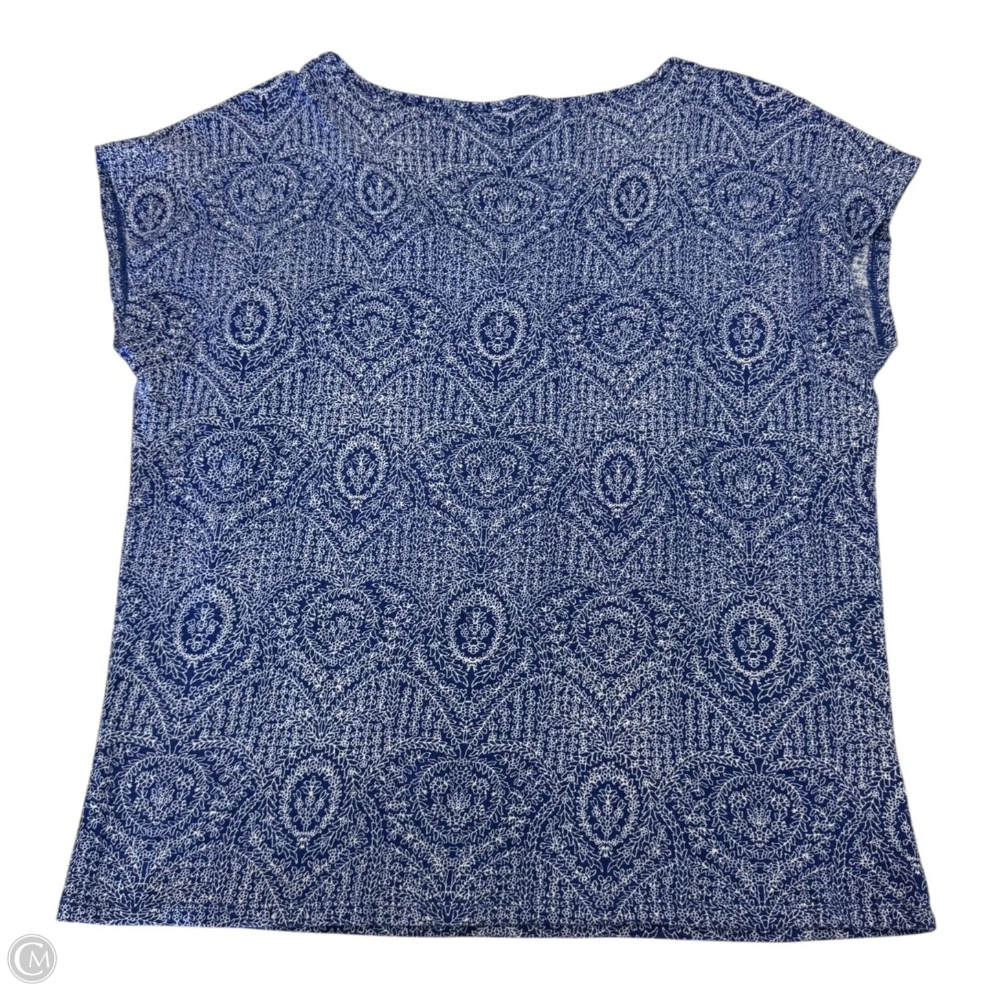 Top Short Sleeve Basic By Loft In Blue & White, Size: Mp