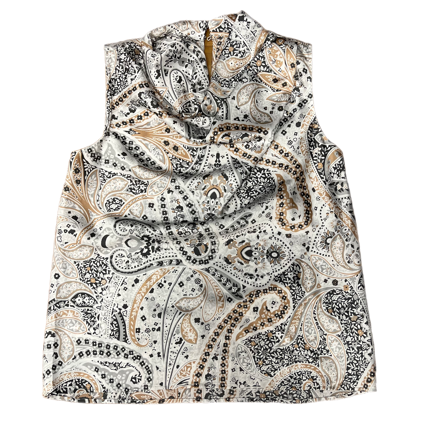 Top Sleeveless By Ann Taylor In Tan & White, Size: Xs