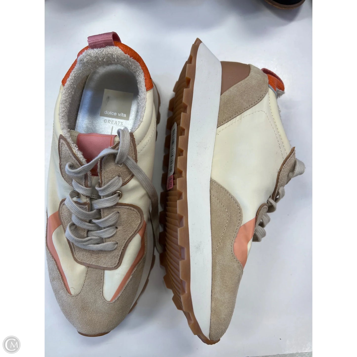 Shoes Sneakers By Dolce Vita In Tan & White, Size: 8.5