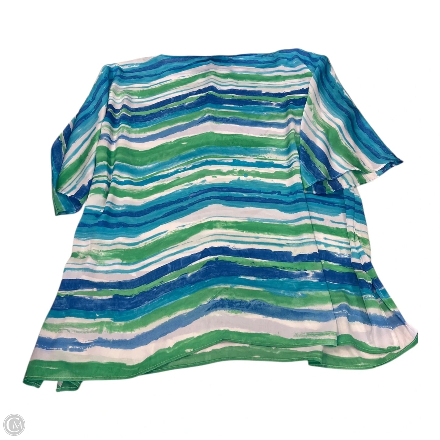 Top Short Sleeve By Ralph Lauren In Blue & Green, Size: 2x
