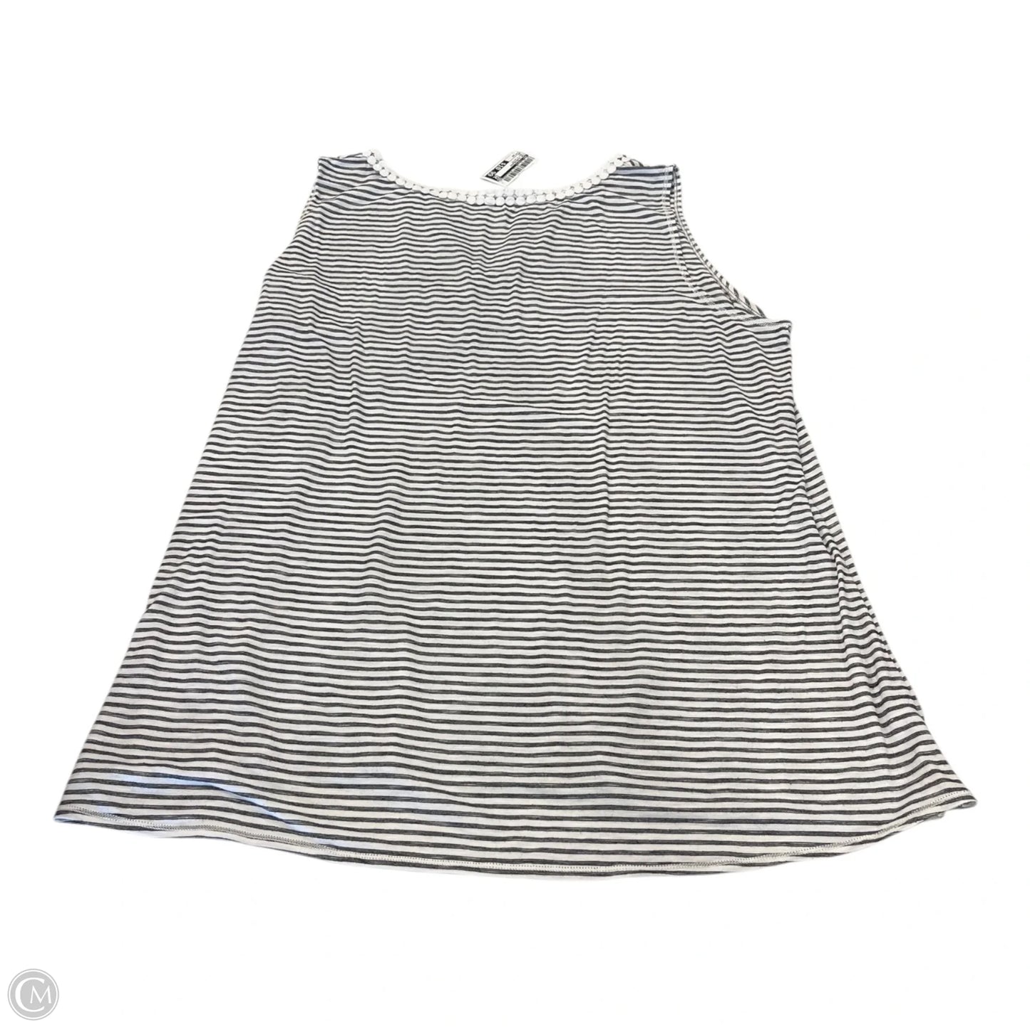 Top Sleeveless By Max Studio In Grey & White, Size: 2x
