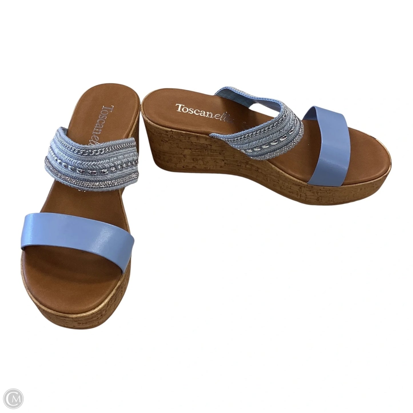 Shoes Heels Wedge By Clothes Mentor In Blue, Size: 9.5
