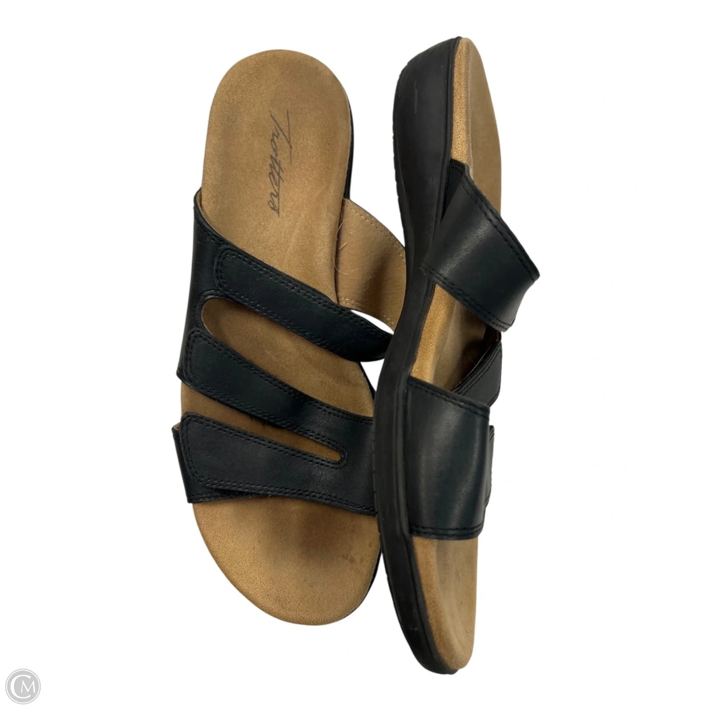Sandals Heels Wedge By Clothes Mentor In Black, Size: 9.5