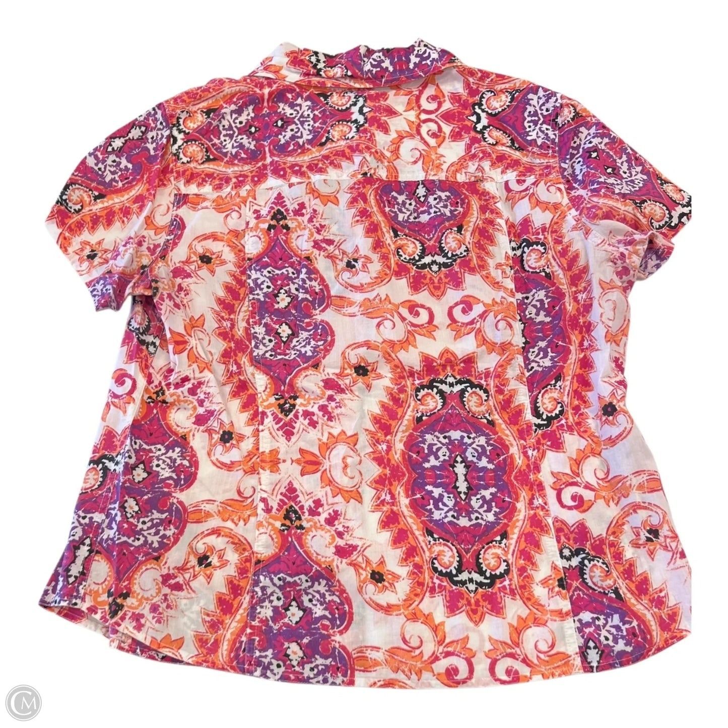 Top Short Sleeve By Chicos In Multi-colored, Size: M