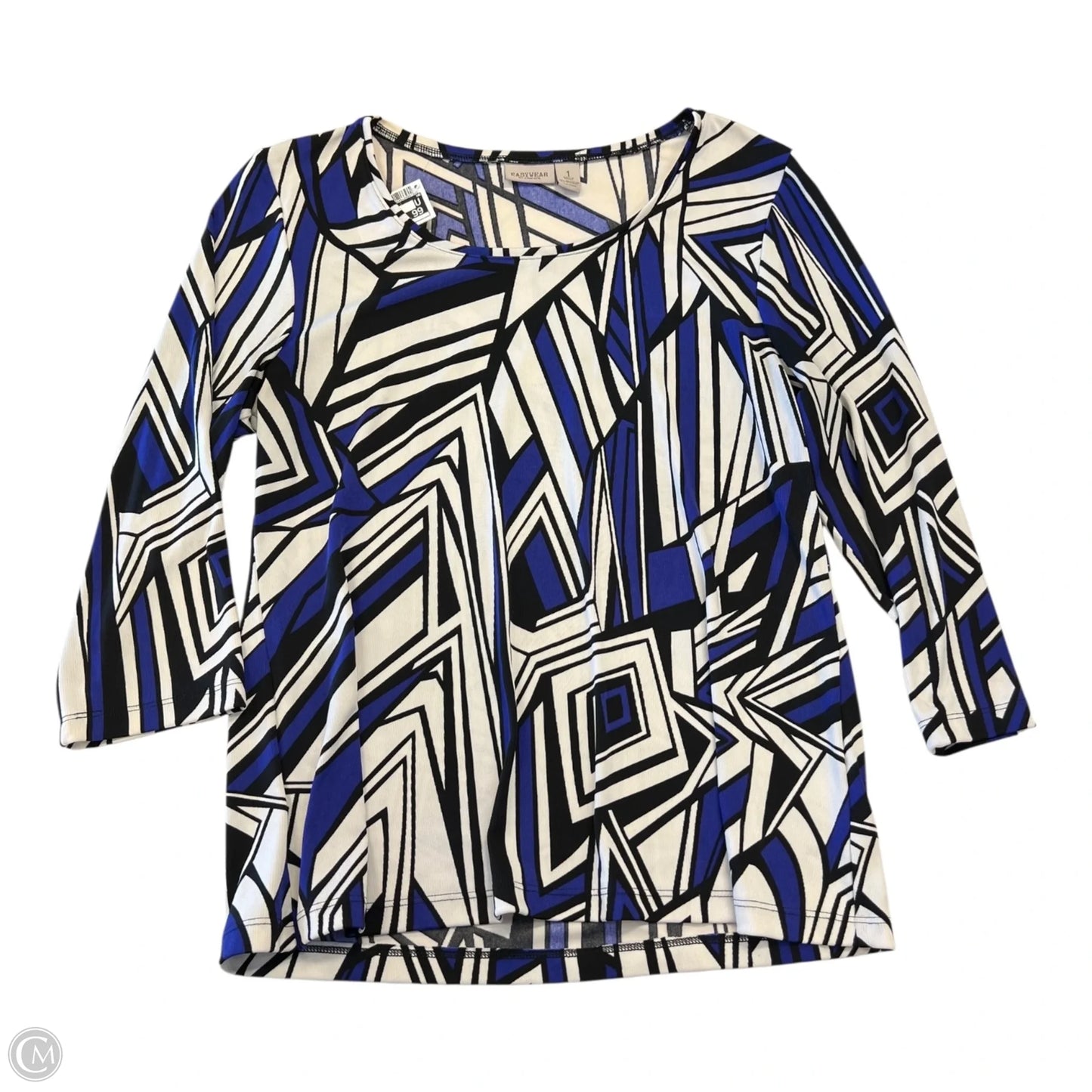 Top Long Sleeve By Chicos In Purple & White, Size: M