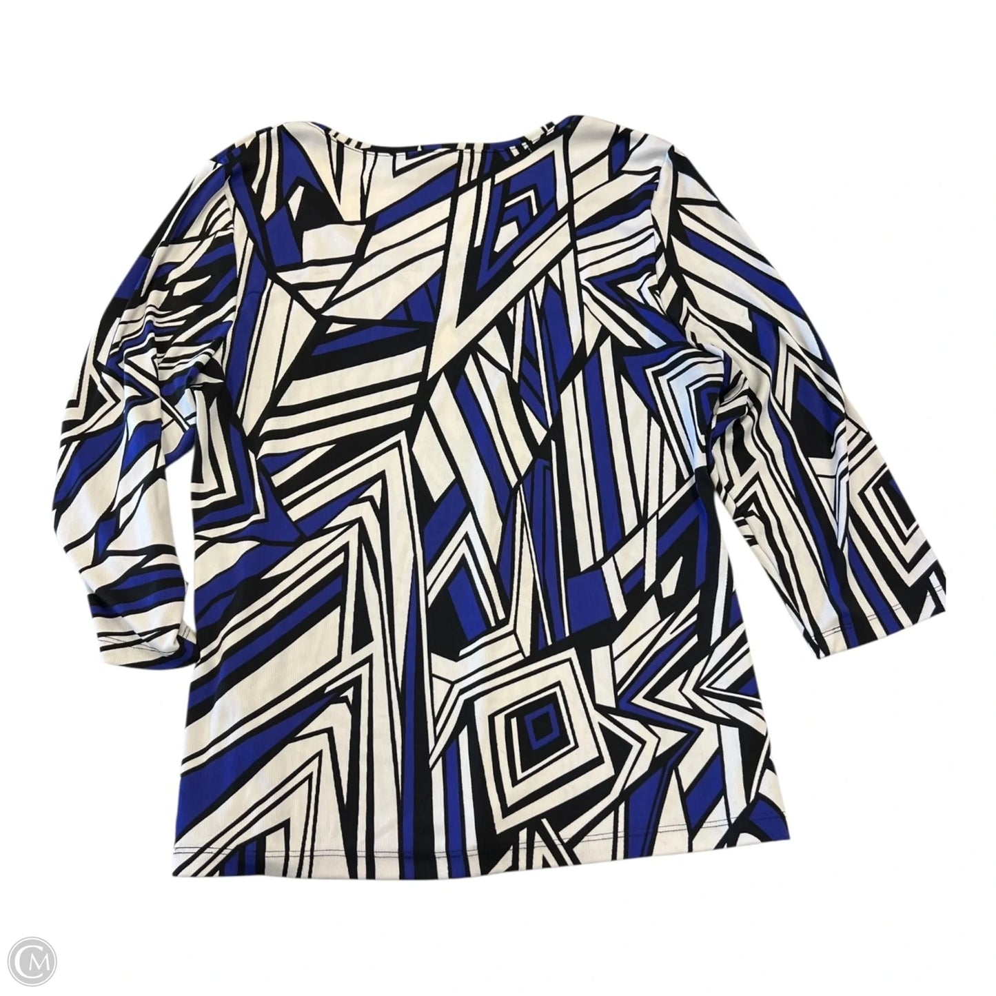 Top Long Sleeve By Chicos In Purple & White, Size: M