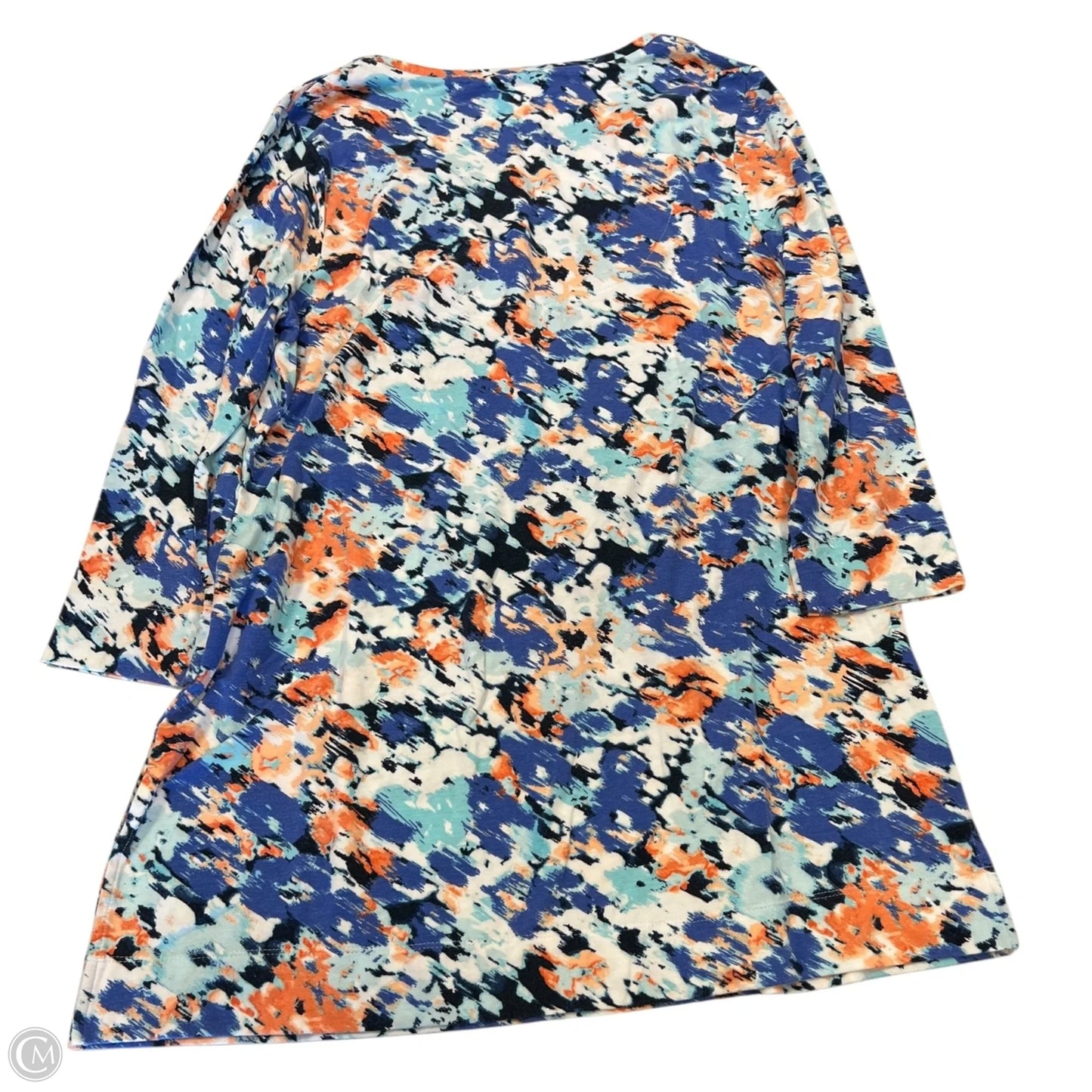 Top Long Sleeve By Chicos In Blue & Orange, Size: M