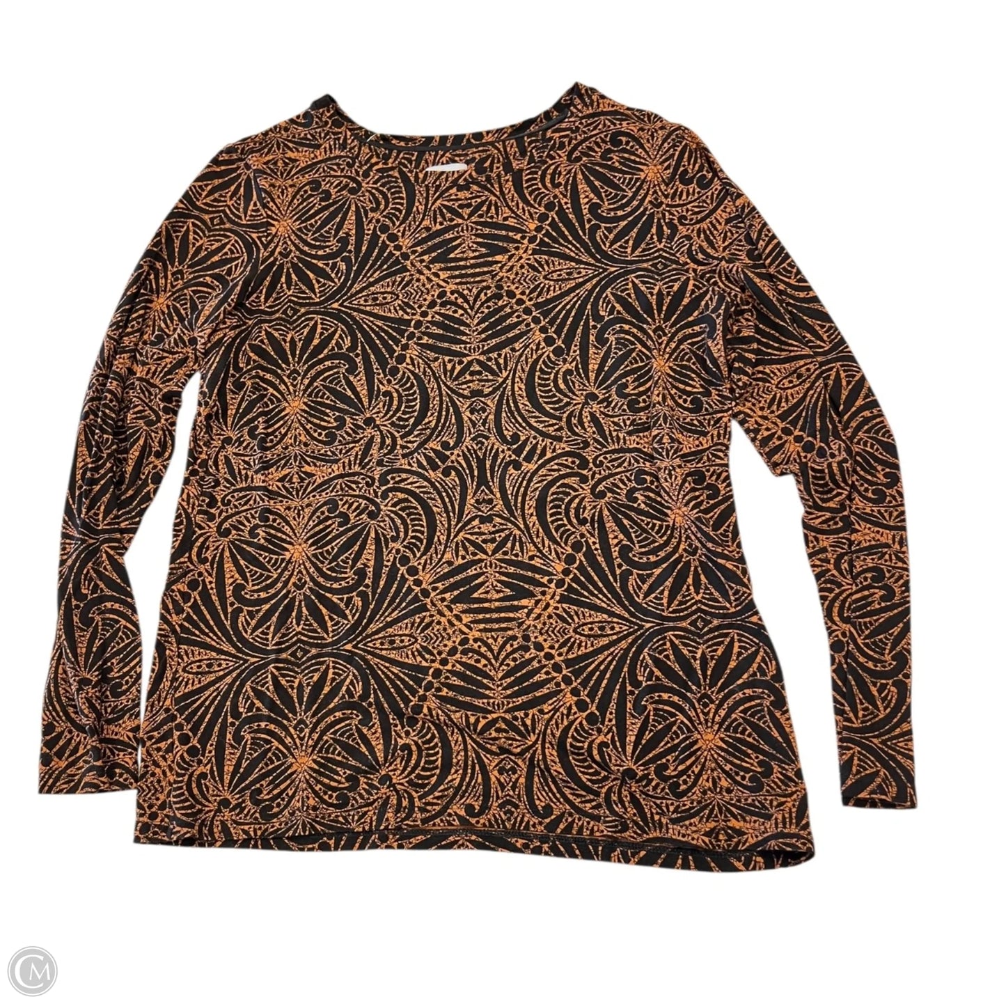 Top Long Sleeve By Chicos In Black & Orange, Size: S