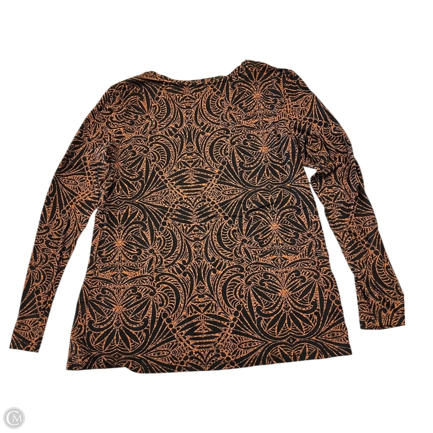Top Long Sleeve By Chicos In Black & Orange, Size: S