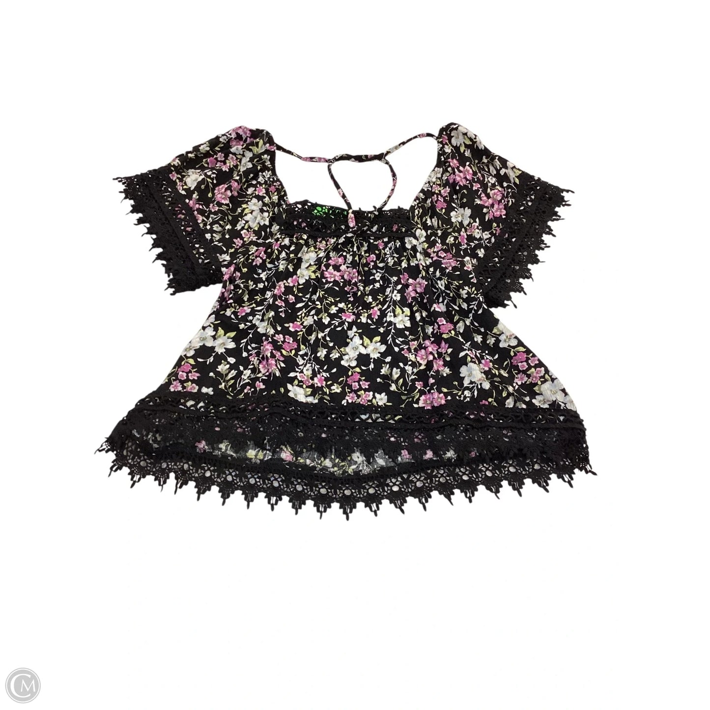 Top Short Sleeve By American Rag In Floral Print, Size: M