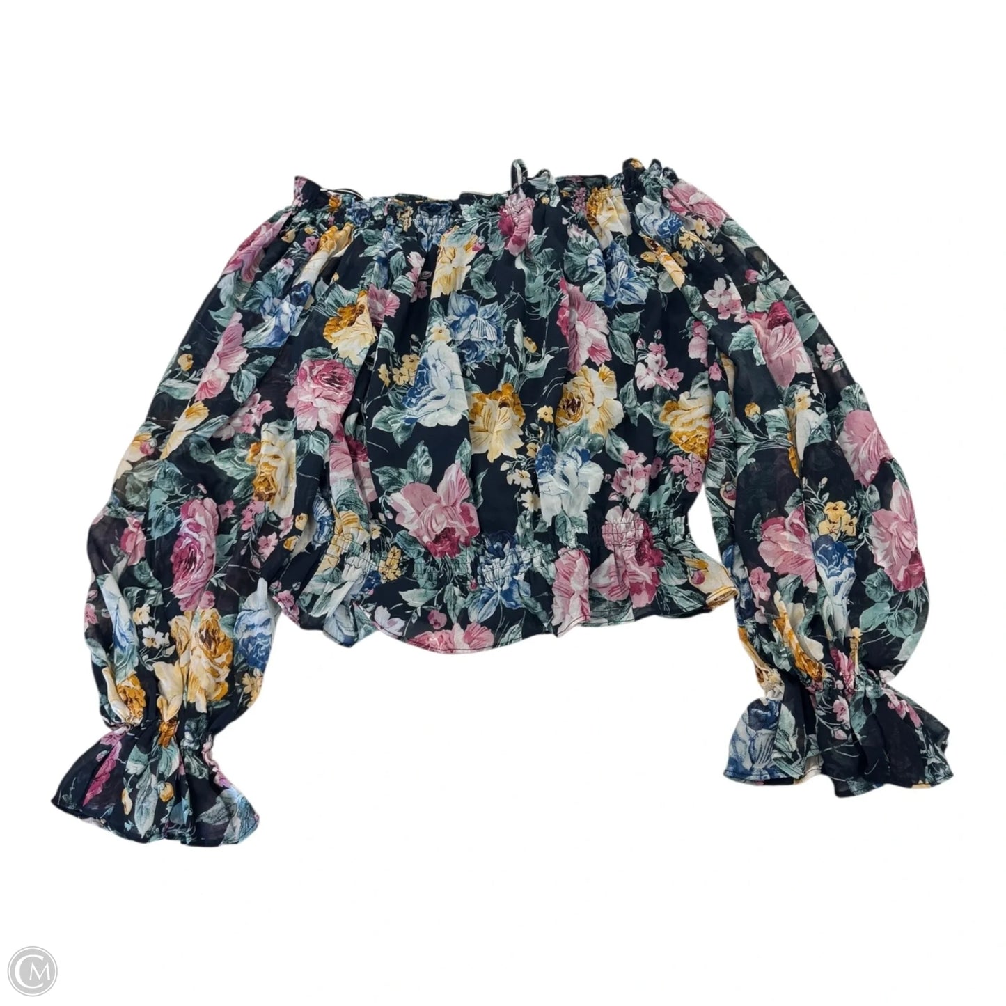 Top Long Sleeve By Vici In Floral Print, Size: L