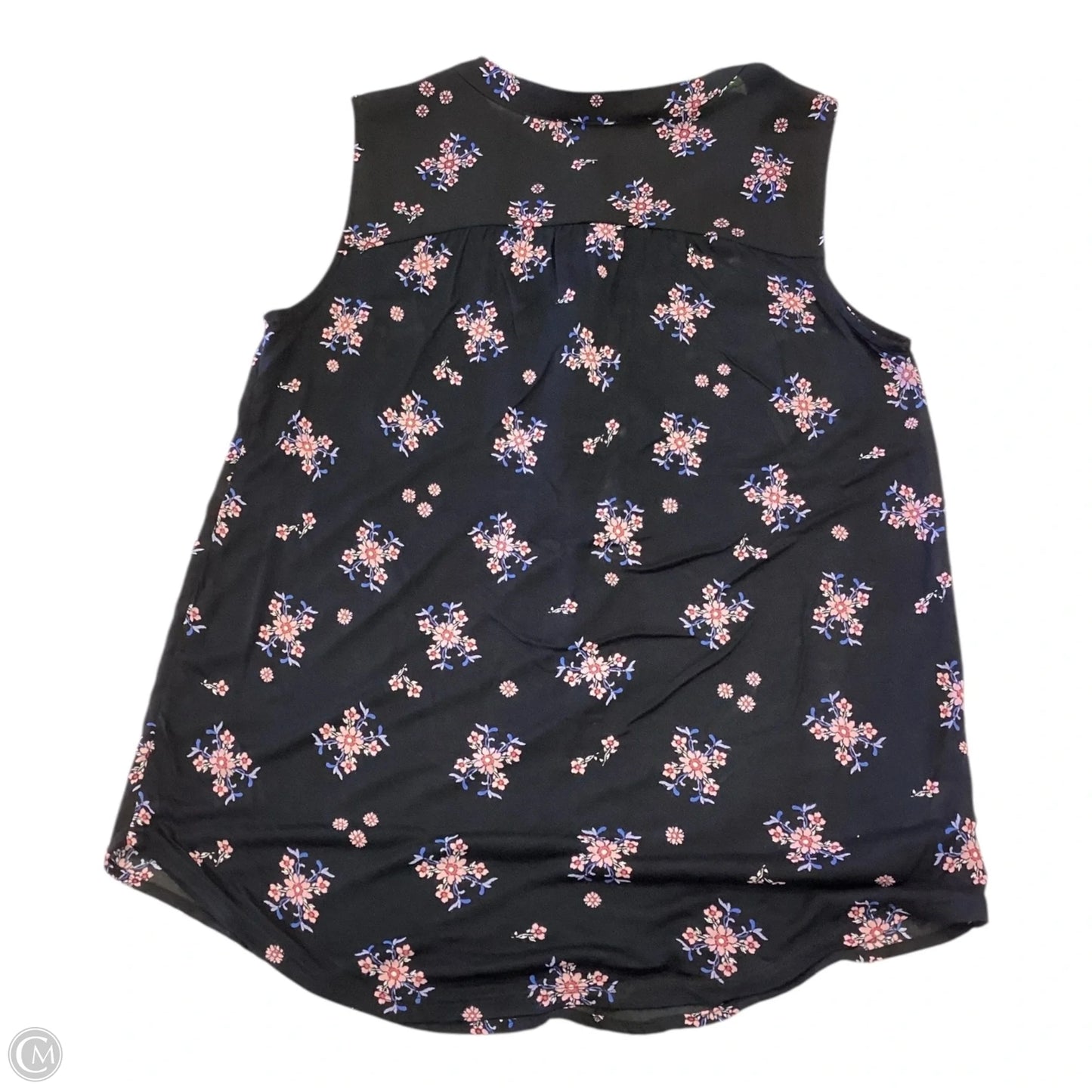Top Sleeveless By Loft In Black & Pink, Size: Xs