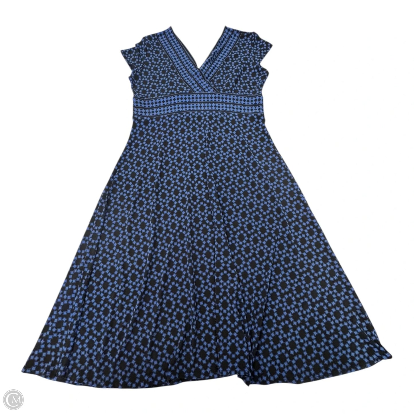 Dress Casual Short By Maggy London In Black & Blue, Size: 14