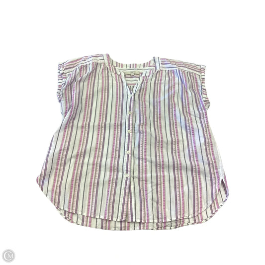 Top Short Sleeve By Loft In Striped Pattern, Size: Xl