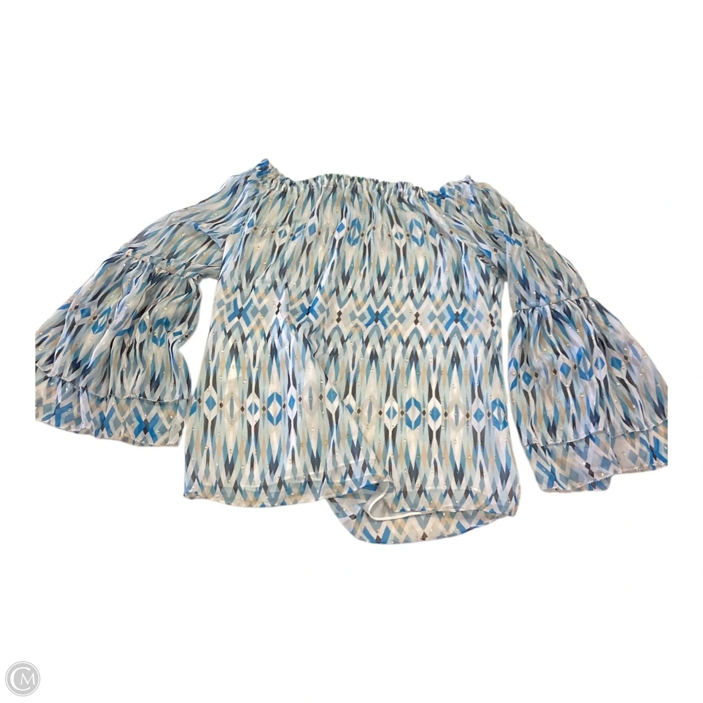 Top Long Sleeve By White House Black Market In Blue & White, Size: Xs