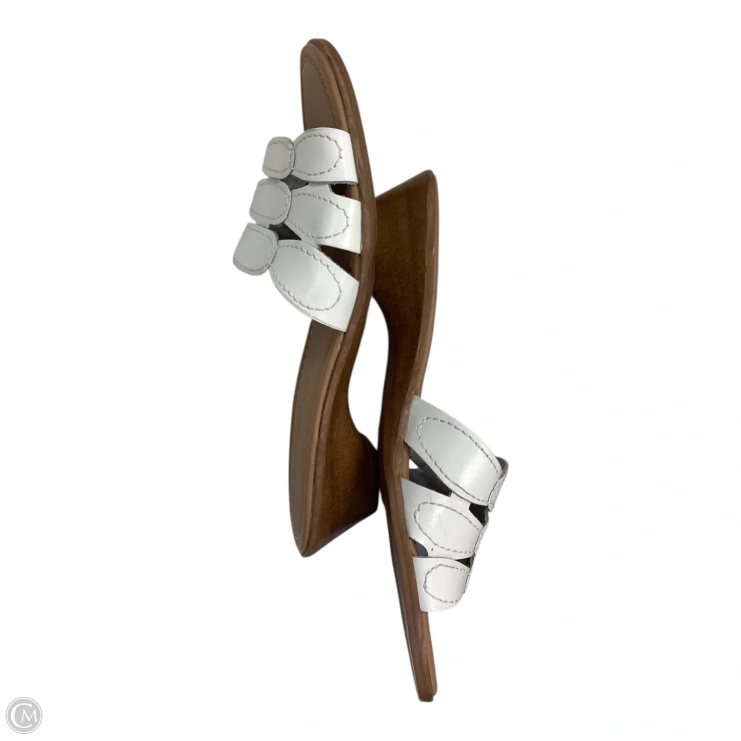 Sandals Heels Block By George In White, Size: 8.5