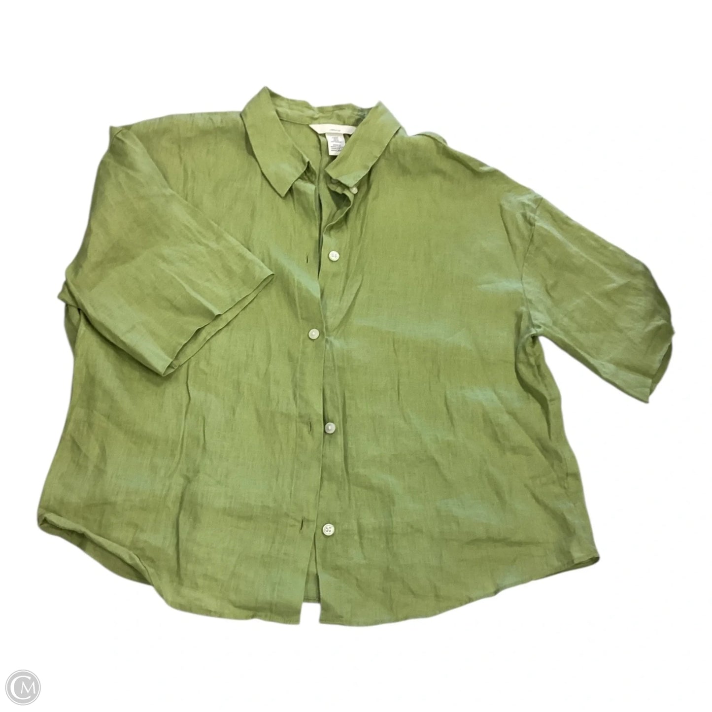 Top Short Sleeve By H&m In Green, Size: M