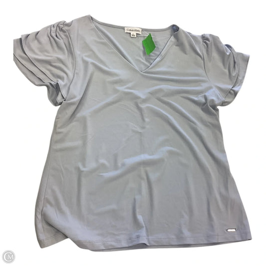 Top Short Sleeve By Calvin Klein In Blue, Size: L
