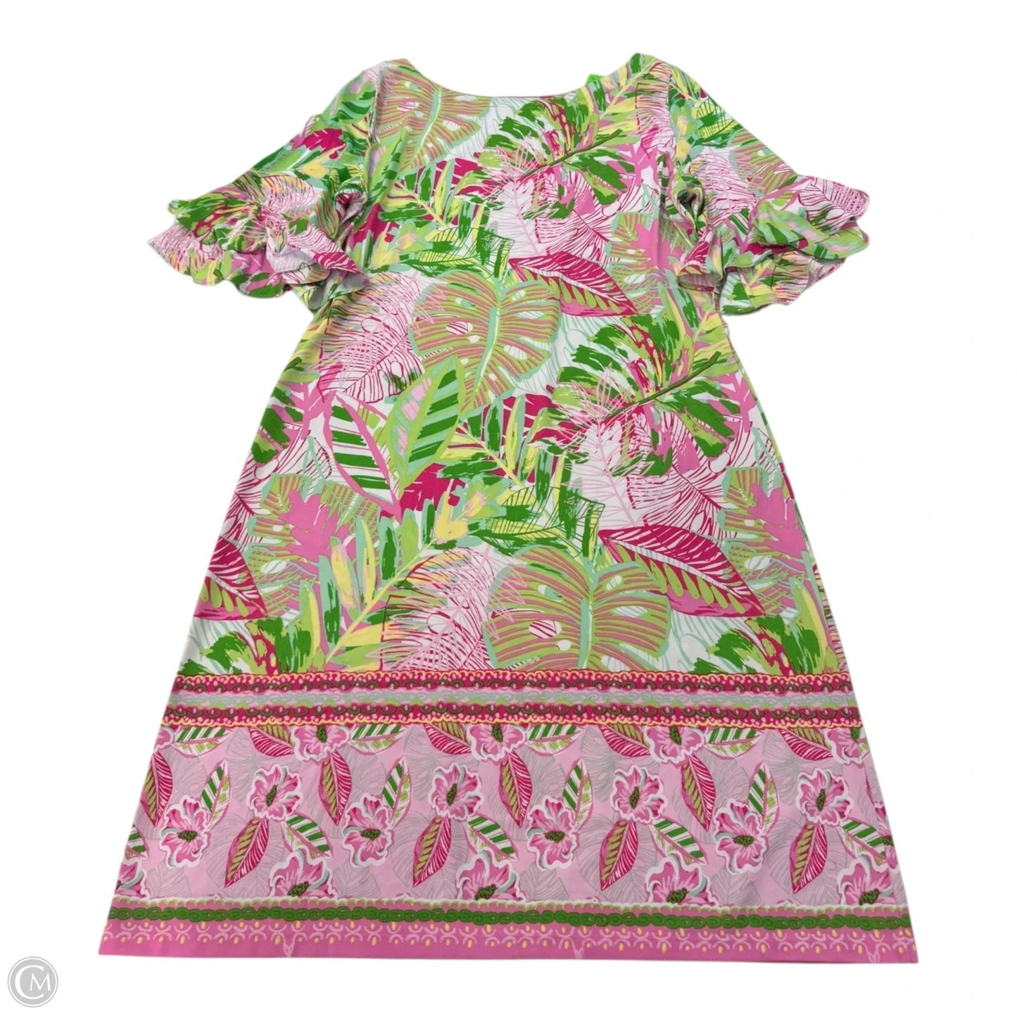 Dress Casual Short By Cappagallo In Green & Pink, Size: M