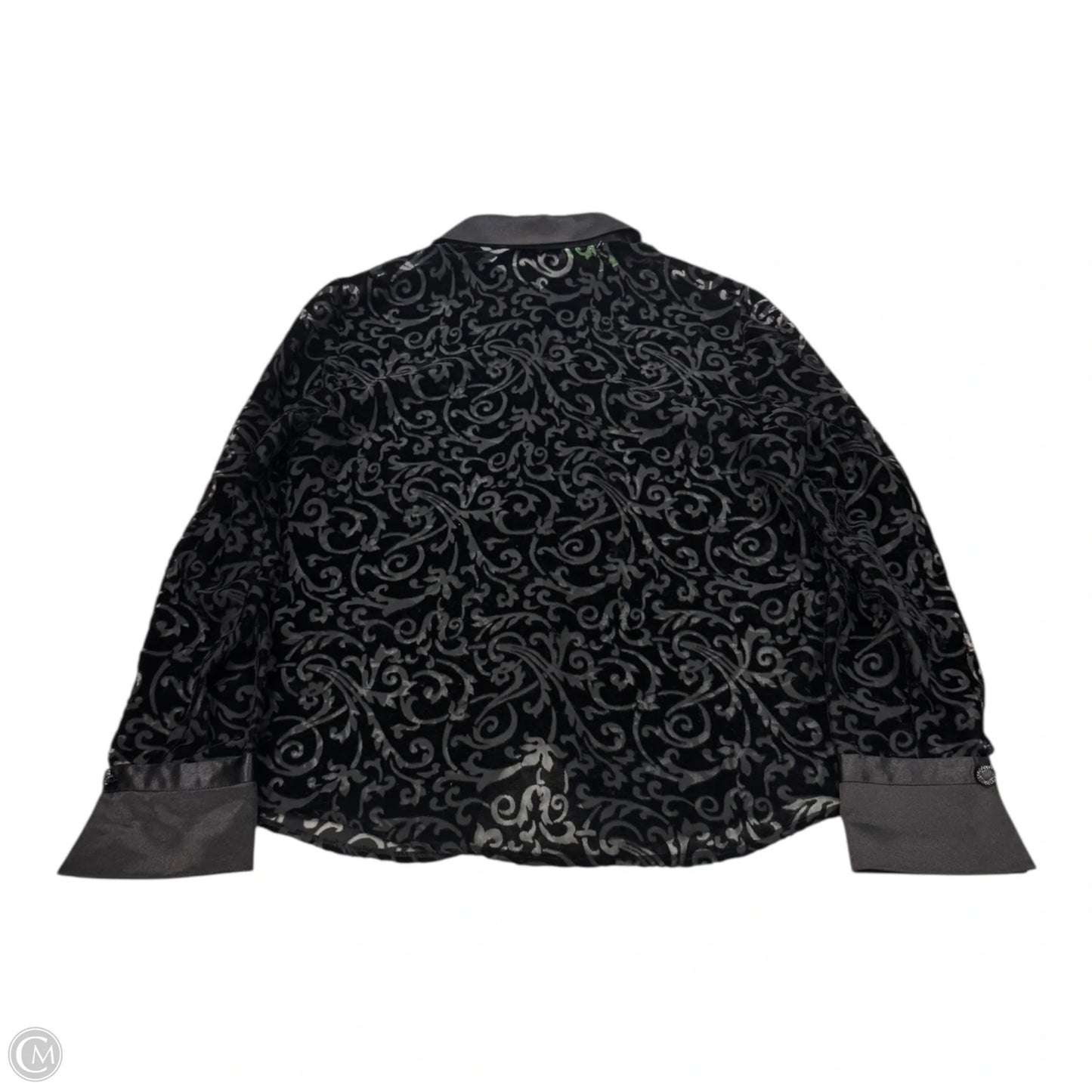 Top Long Sleeve By Perceptions In Black, Size: 8