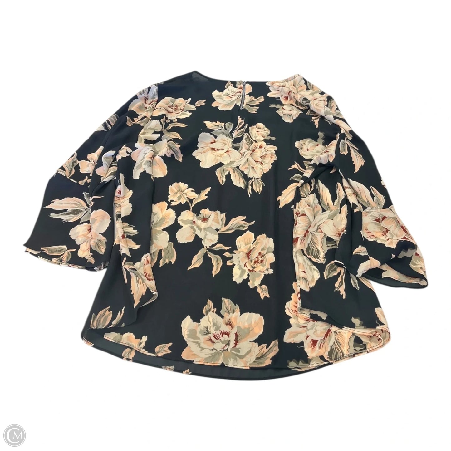 Top 3/4 Sleeve By Clothes Mentor In Floral Print, Size: 2x
