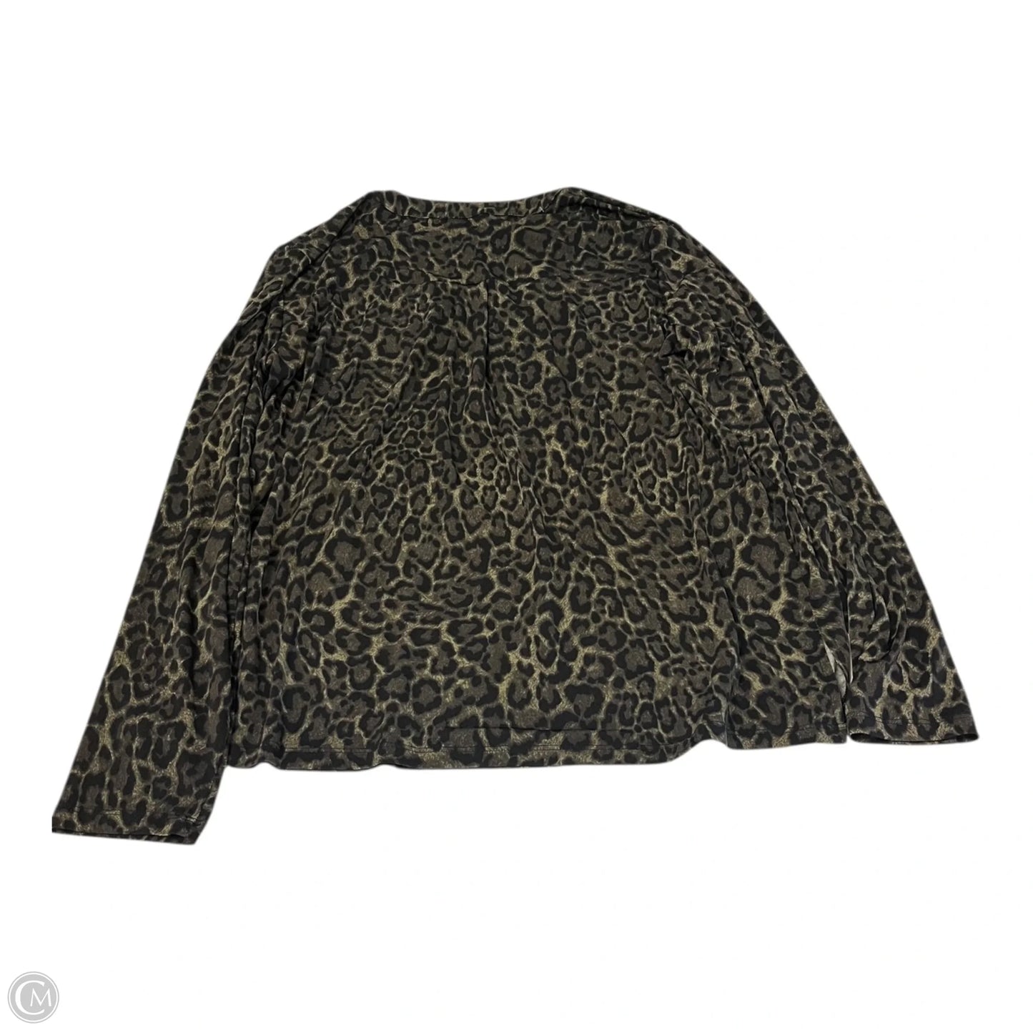 Top Long Sleeve By Michael By Michael Kors In Black & Green, Size: Xl