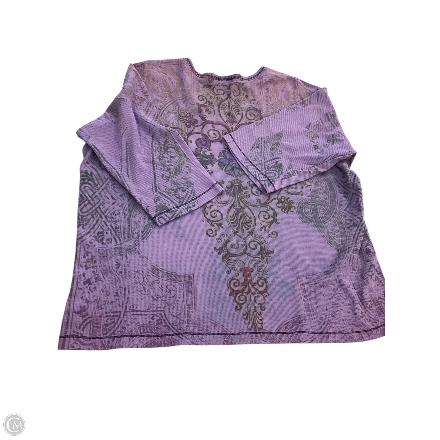 Top 3/4 Sleeve By Essentials In Purple, Size: 1x