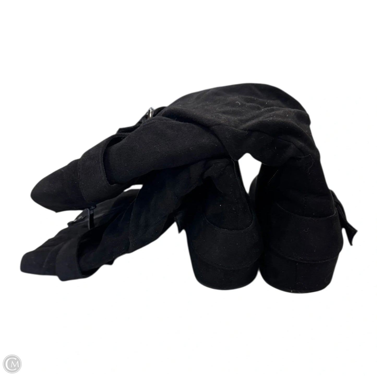 Boots Knee Flats By Clothes Mentor In Black, Size: 9