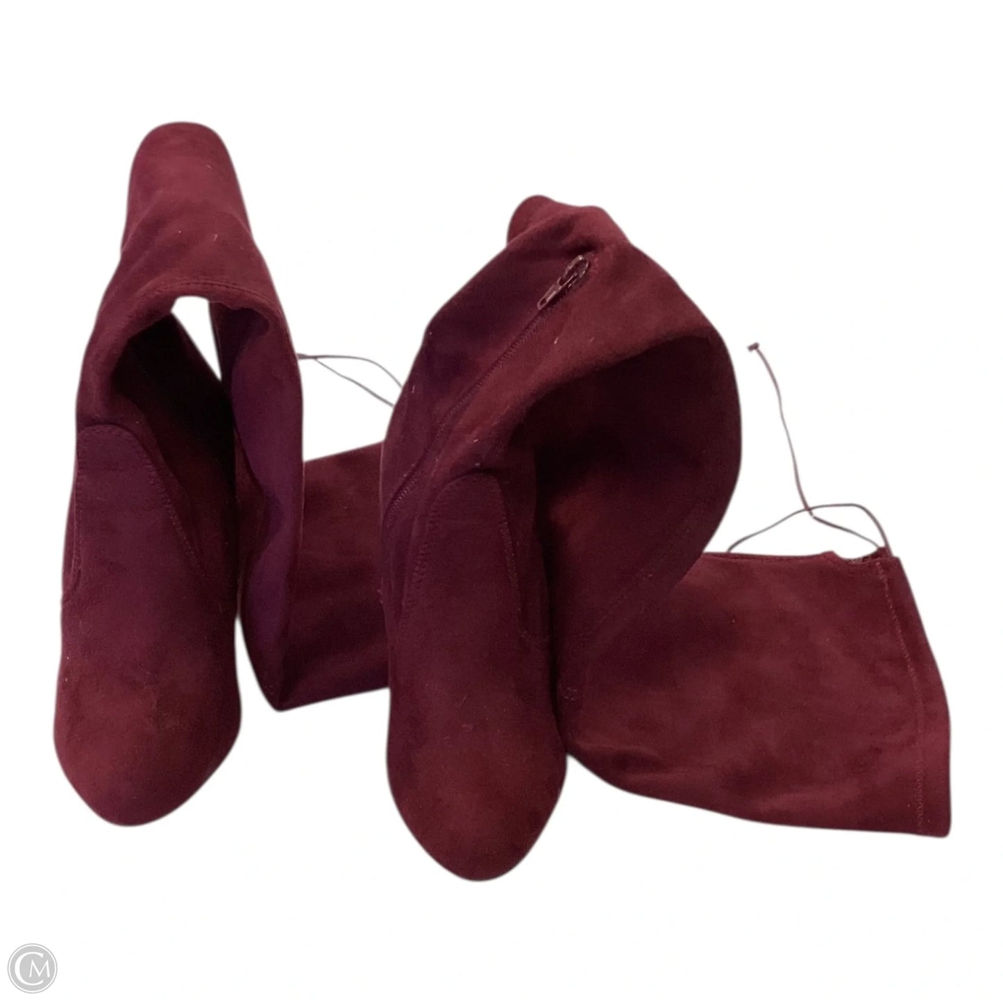 Boots Knee Heels By Clothes Mentor In Purple, Size: 7