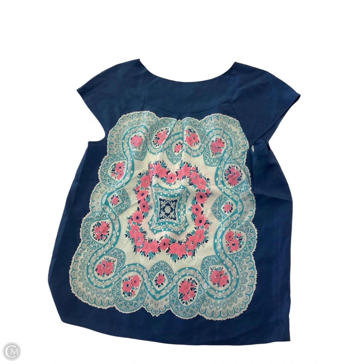 Top Short Sleeve By Moulinette Soeurs In Blue & White, Size: M