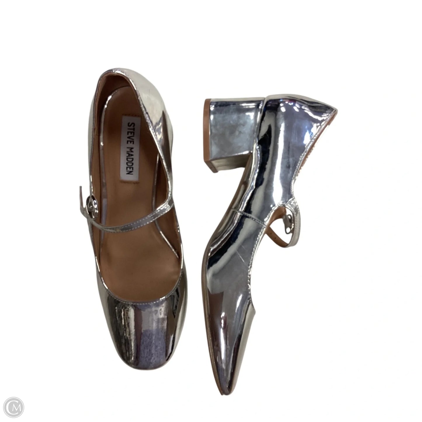 Shoes Heels Block By Steve Madden In Silver, Size: 7.5