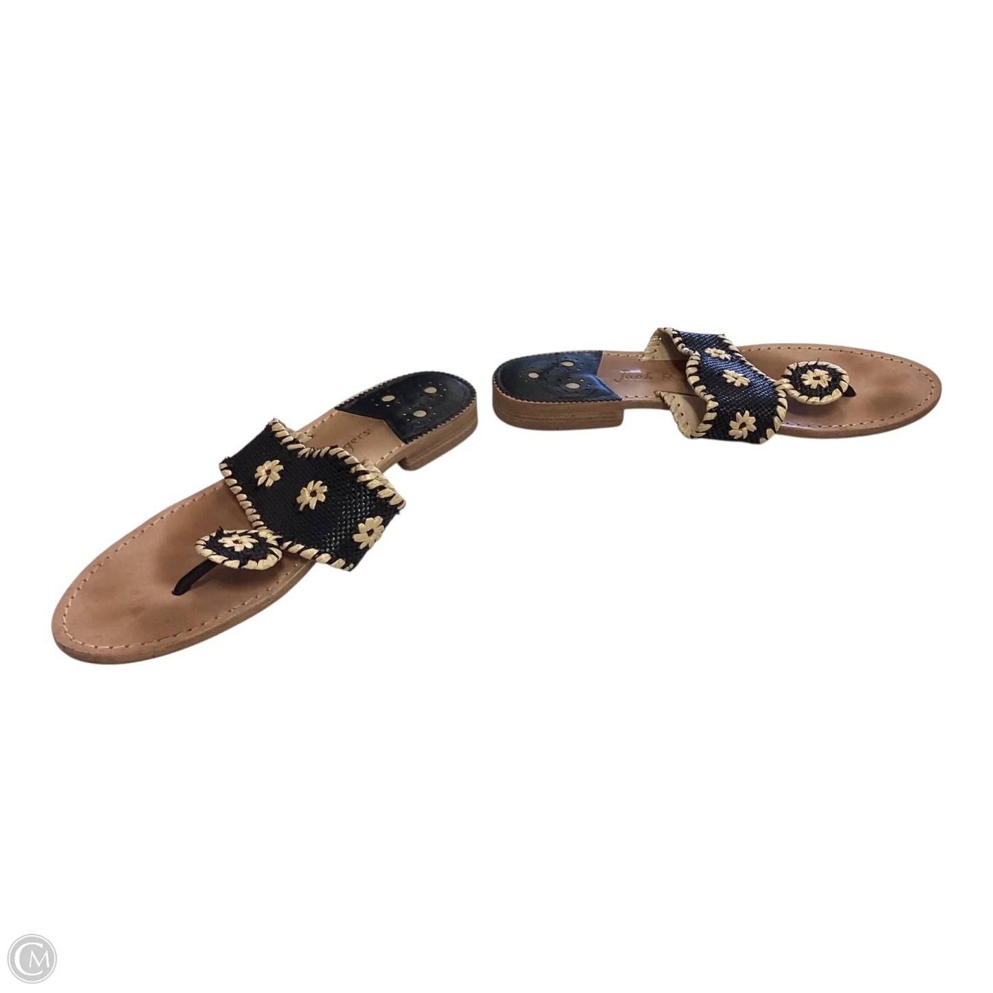 Sandals Flats By Jack Rogers In Black & Tan, Size: 11
