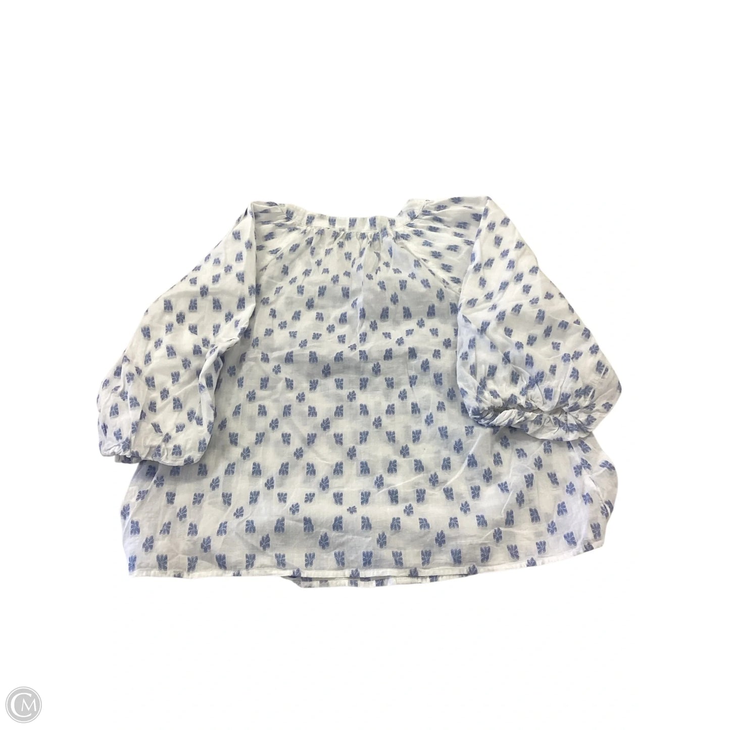 Top Long Sleeve By Sonoma In Blue & White, Size: Xl
