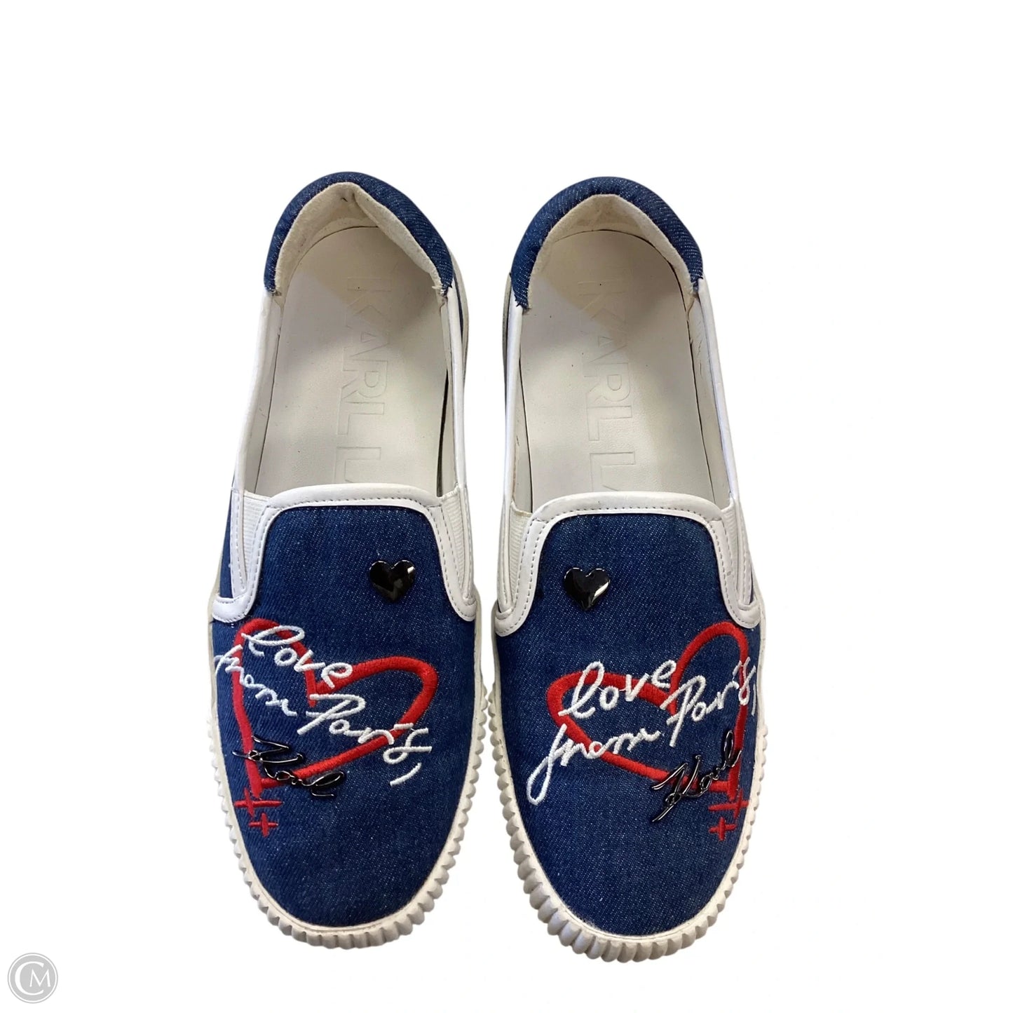 Shoes Designer By Karl Lagerfeld In Blue & Red, Size: 8