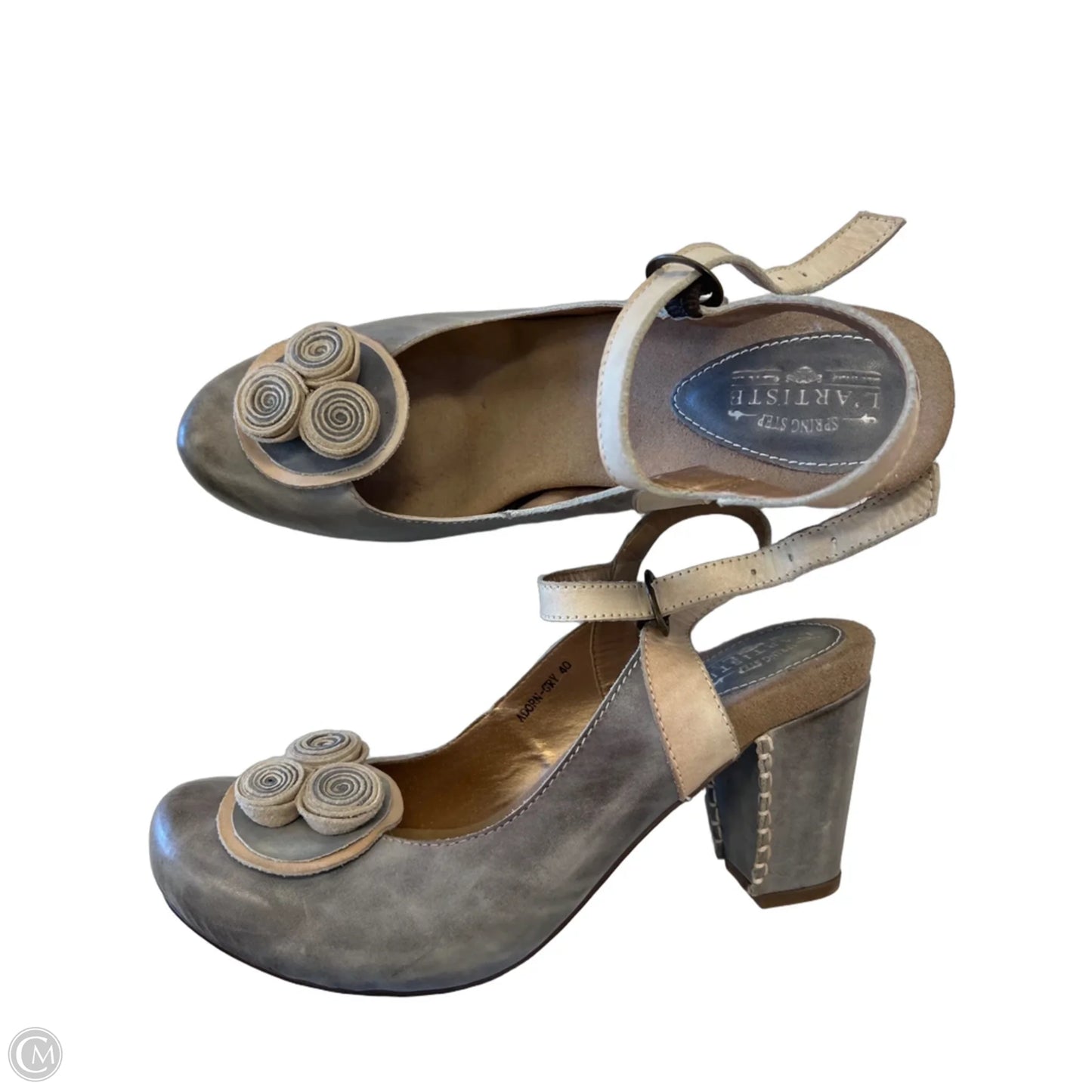 Shoes Heels Block By Spring Step In Grey, Size: 9.5