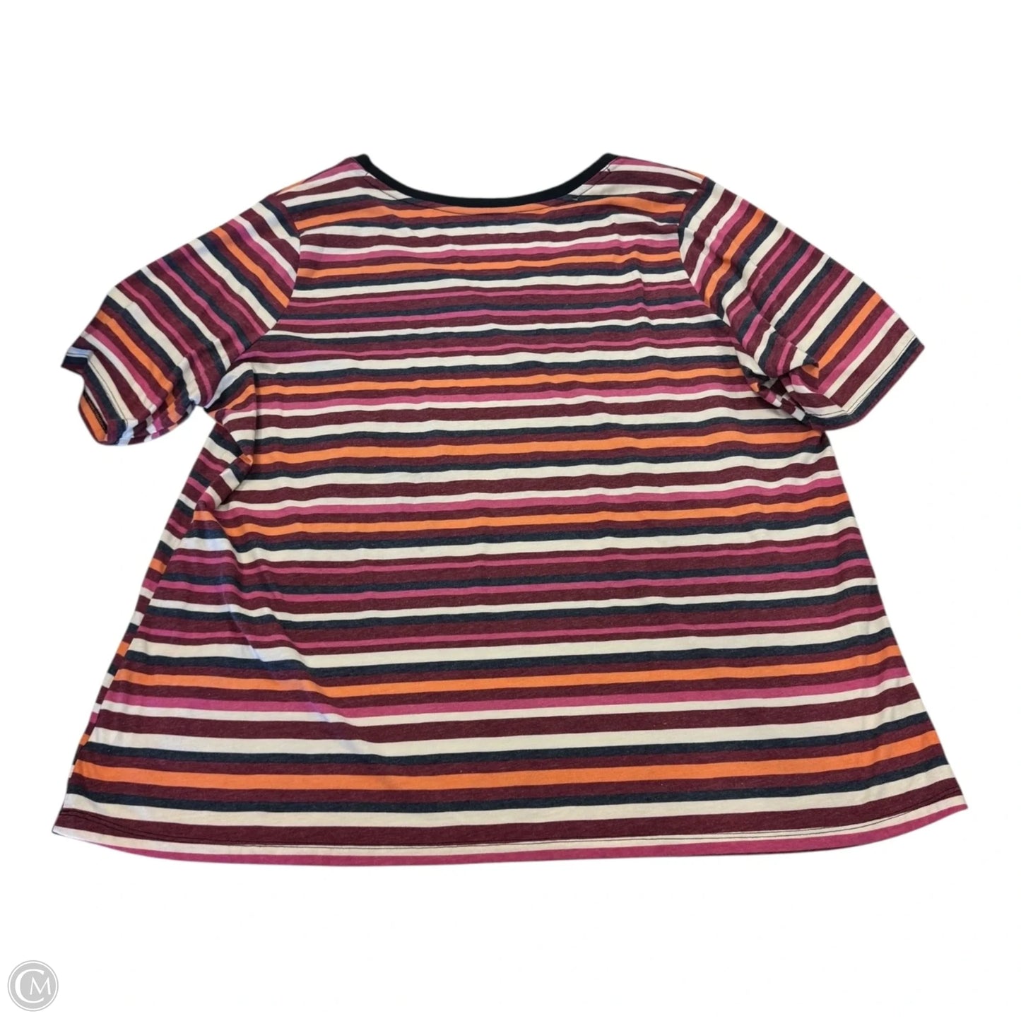 Top Short Sleeve Basic By Lane Bryant In Striped, Size: 18