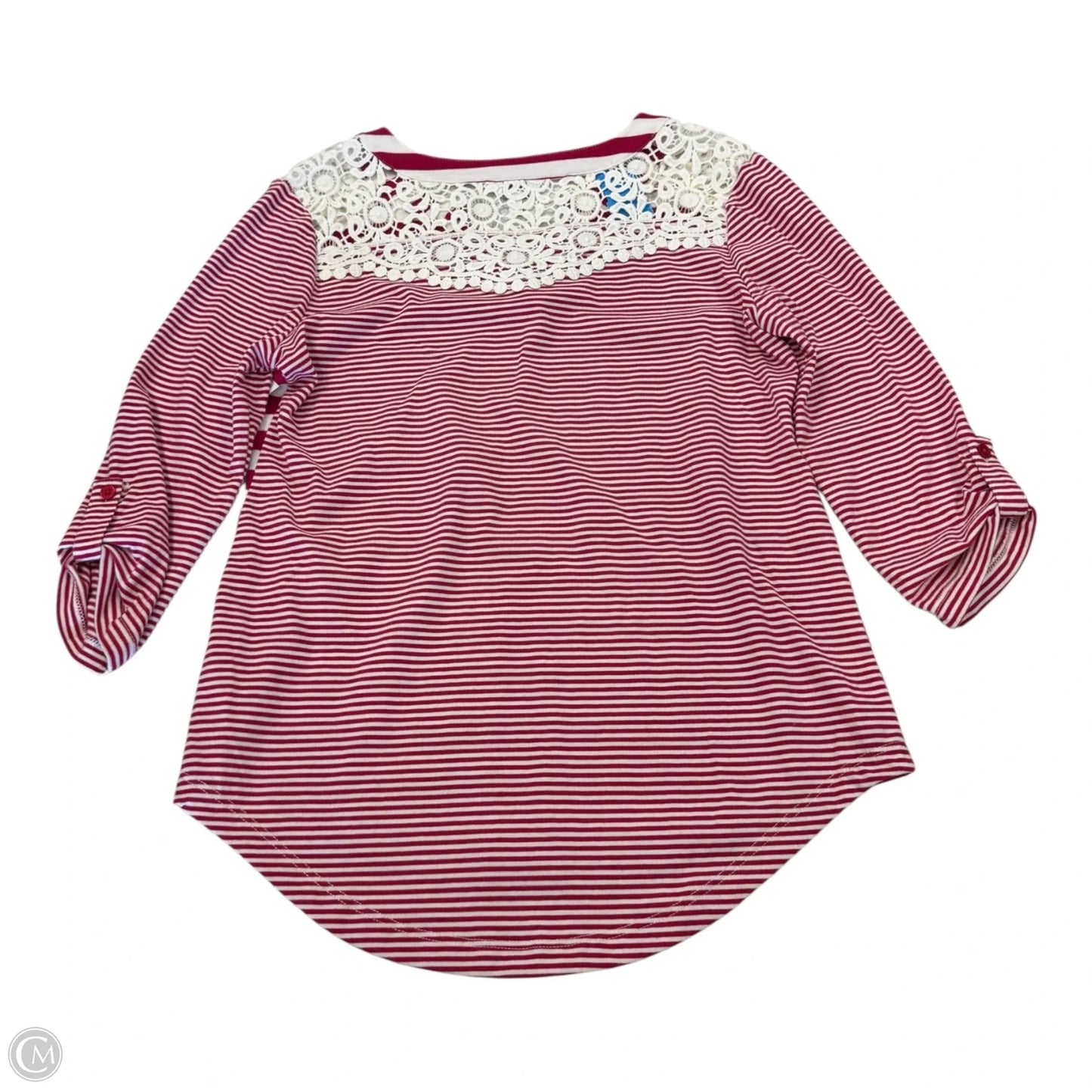 Top Sleeveless By Coral Bay In Red White, Size: Petite Small