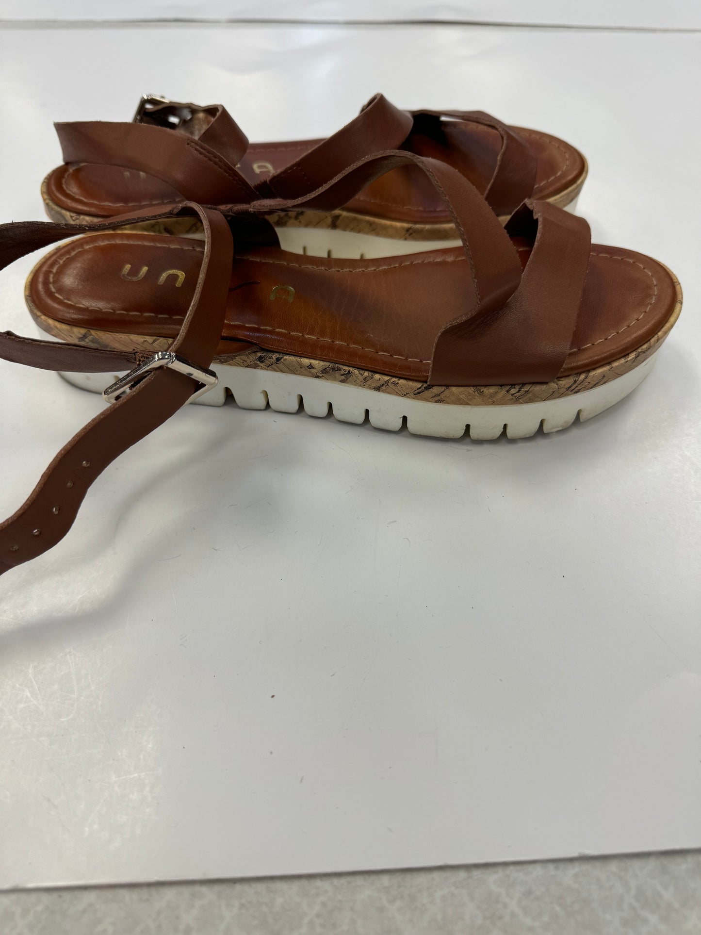 Sandals Heels Platform By Unisa In Brown, Size: 7