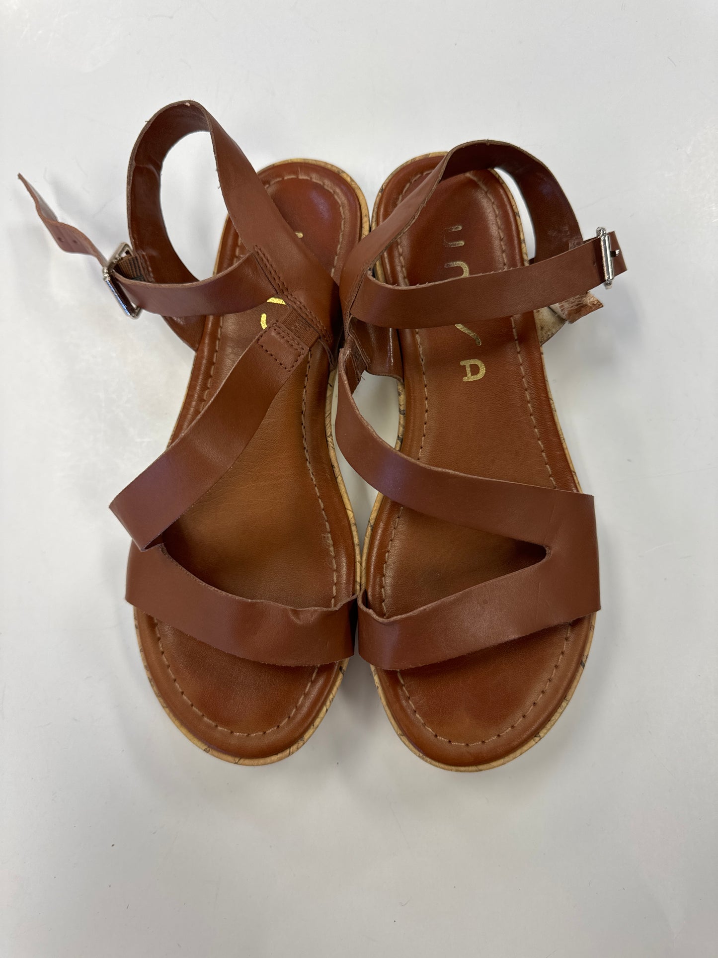 Sandals Heels Platform By Unisa In Brown, Size: 7