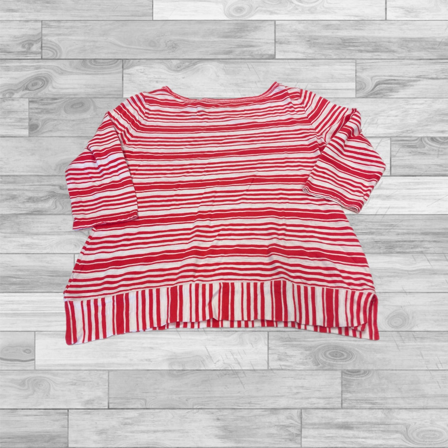 Top 3/4 Sleeve Basic By Talbots In Coral, Size: Petite Medium