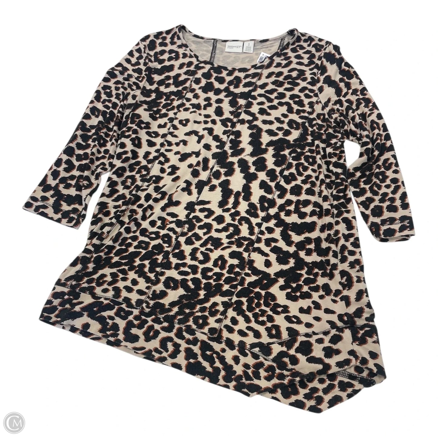 Top 3/4 Sleeve By Chicos In Animal Print, Size: M