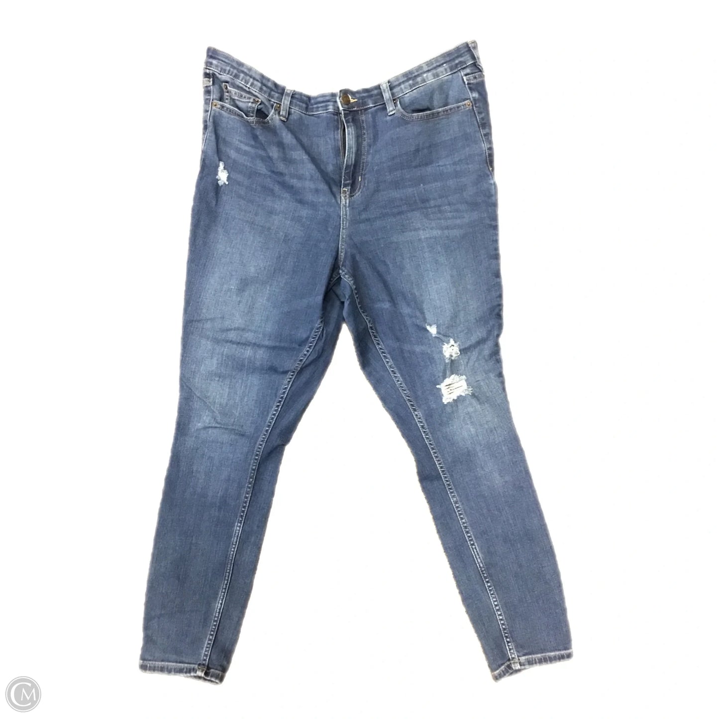Jeans Skinny By Calvin Klein In Blue Denim, Size: 18