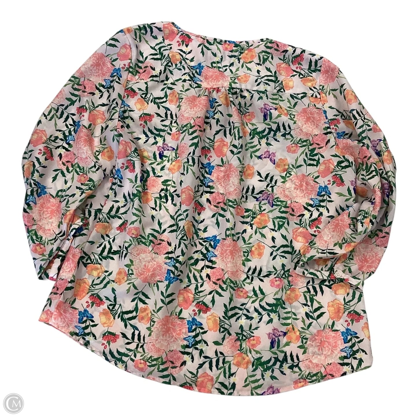 Top 3/4 Sleeve By Crosby In Floral, Size: L