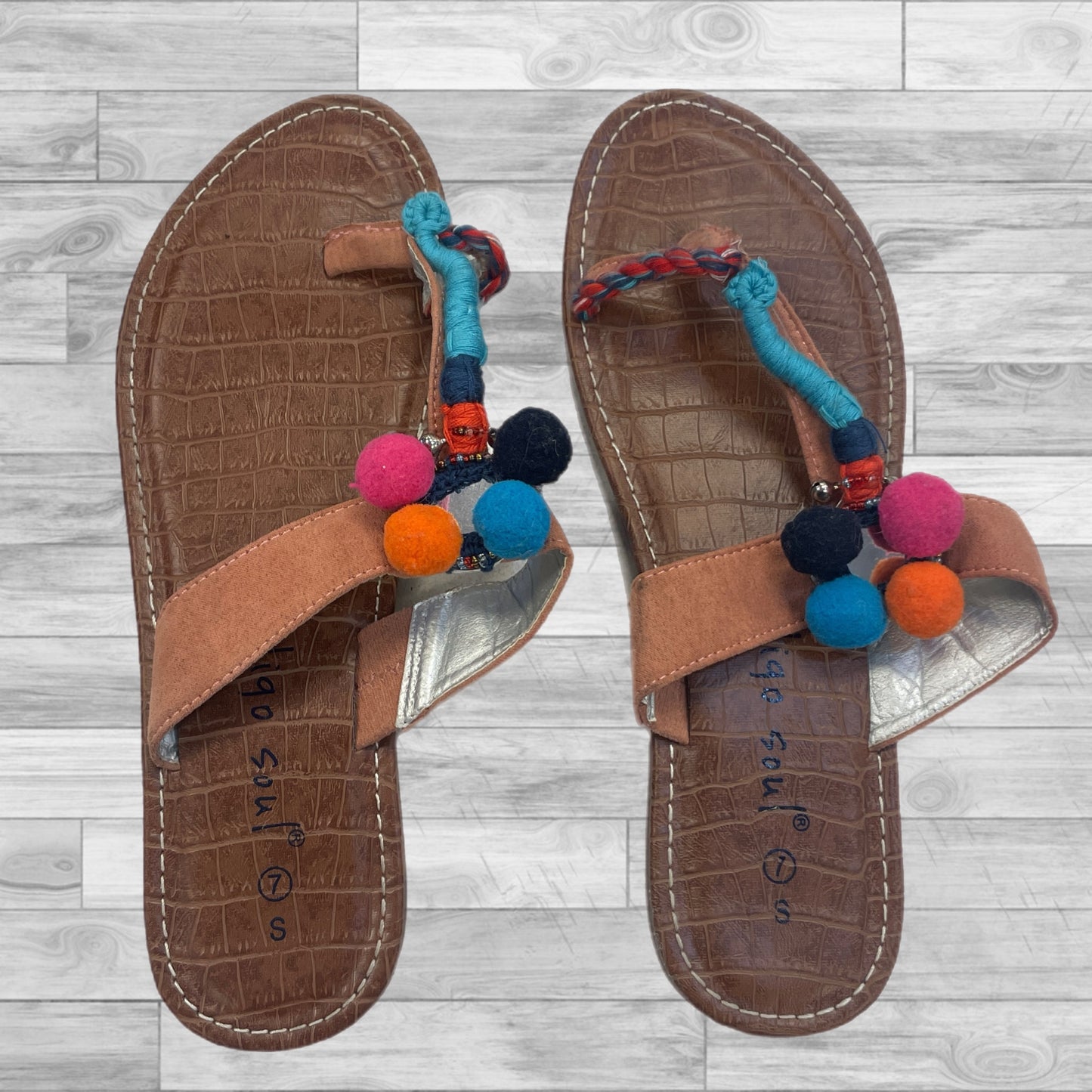 Sandals Flats By Indigo Soul In Multi-colored, Size: 7