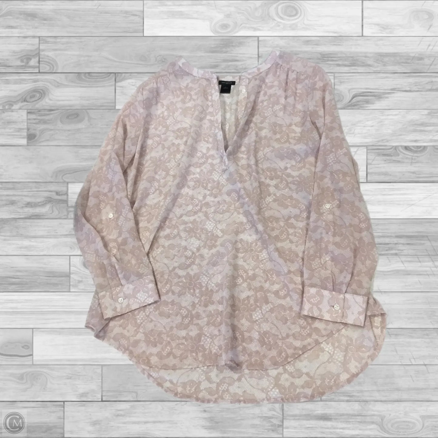 Top Long Sleeve By Ann Taylor In Pink, Size: L