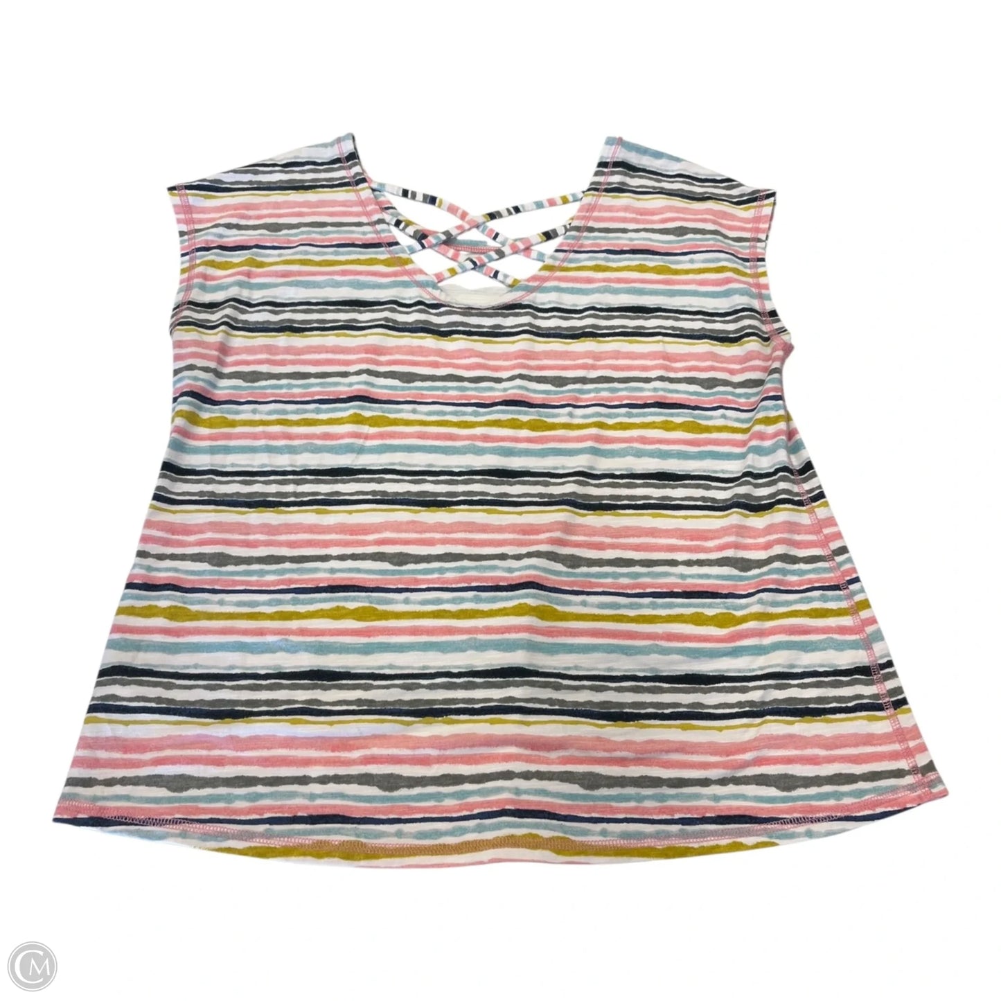 Top Short Sleeve By Talbots In Multi-colored, Size: L