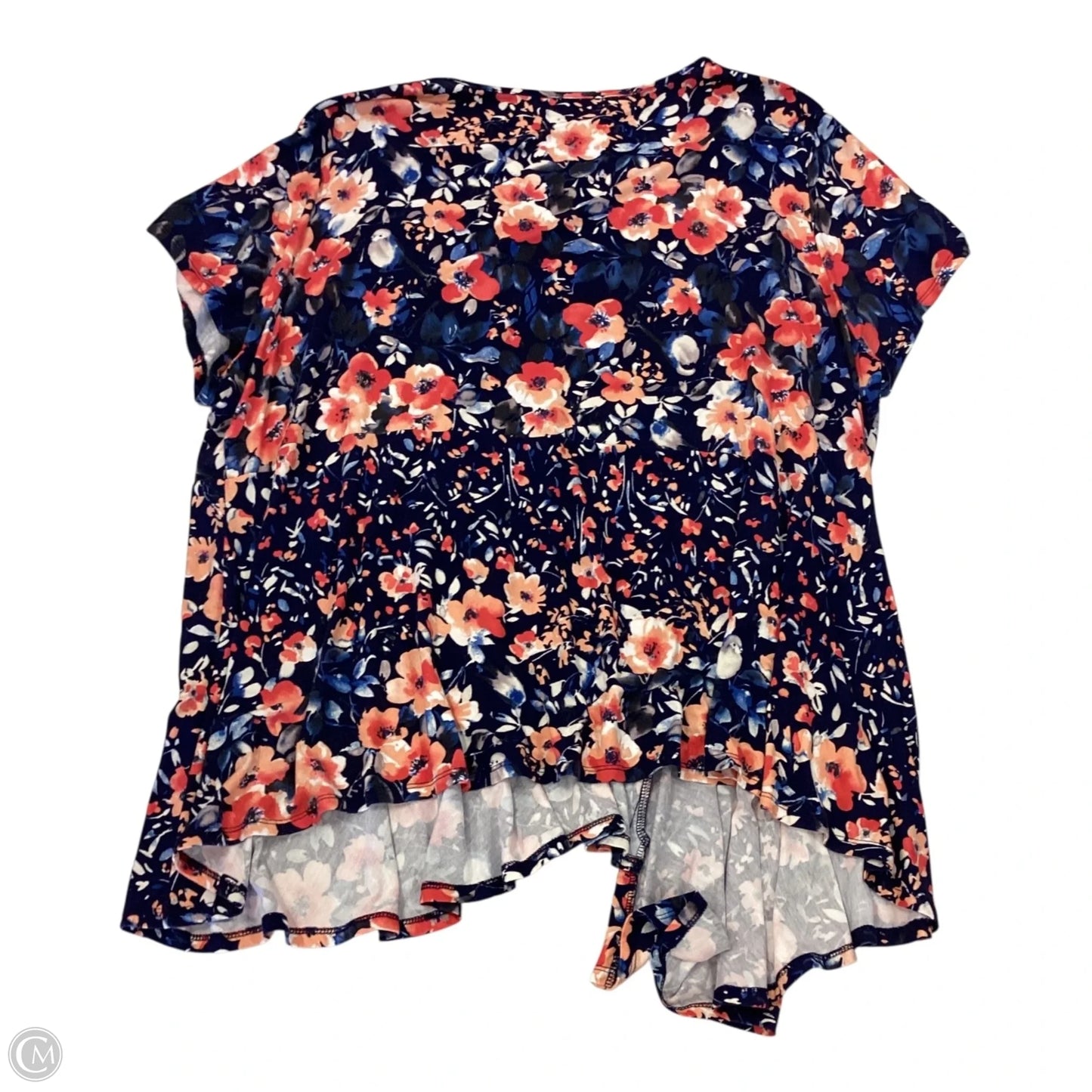 Top Short Sleeve Basic By Kate & Mallory In Floral Print, Size: 3x