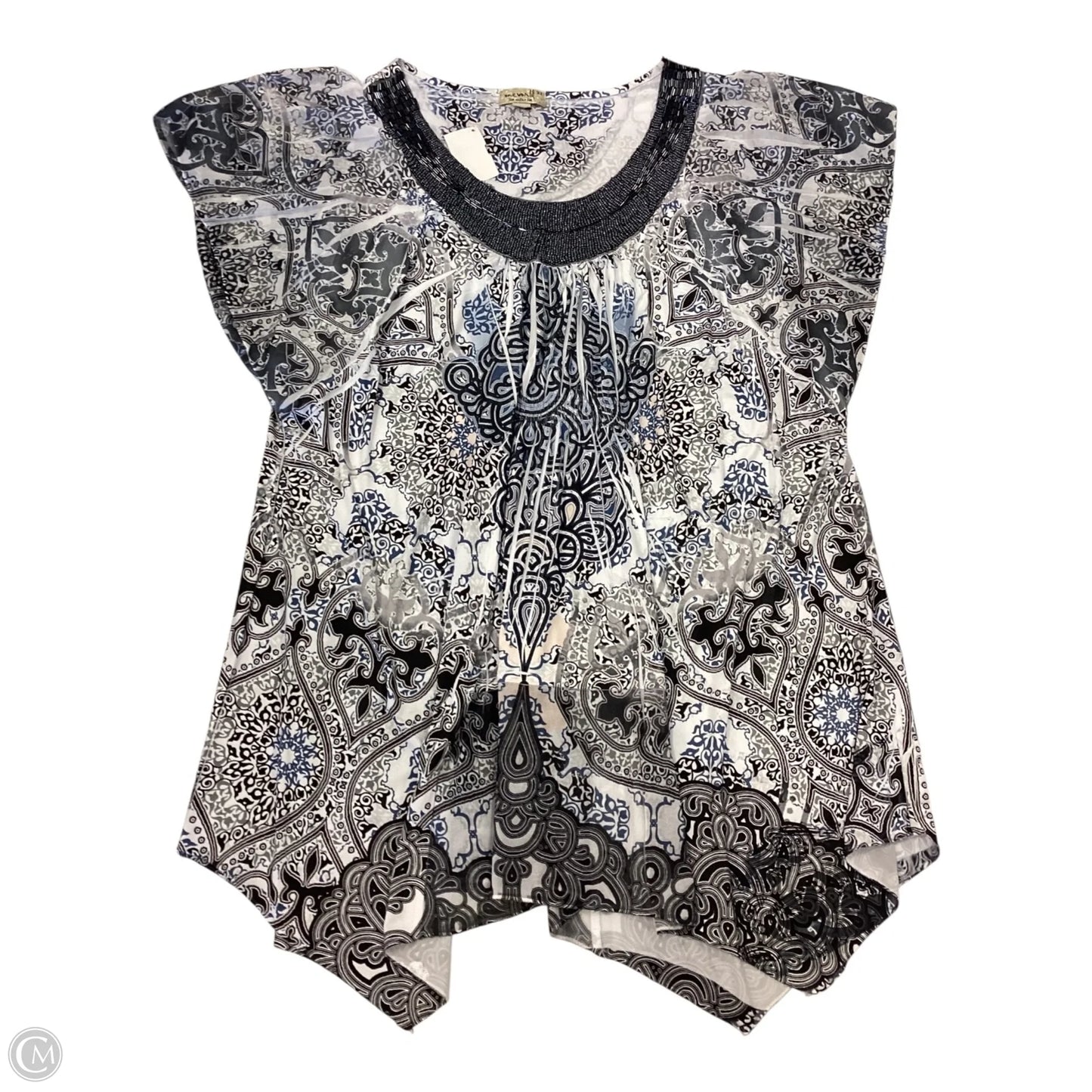 Top Short Sleeve By One World In Grey & White, Size: 3x